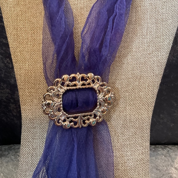 Vintage Gold Plastic Scarf Buckle Slide / Brooch - Picture 1 of 4